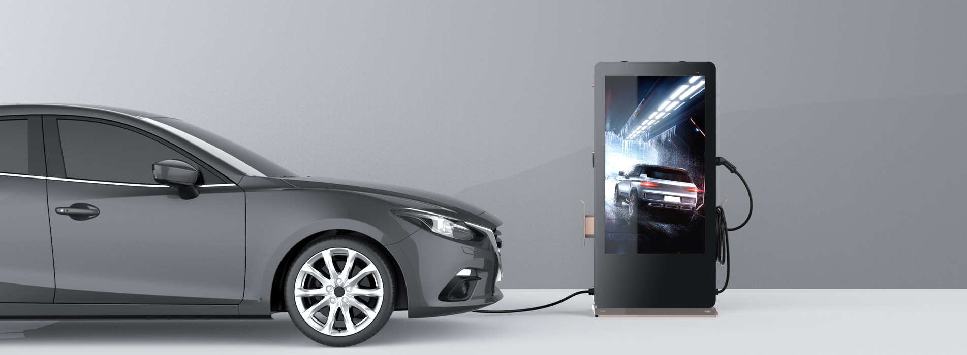 NKR-PAC 落地式戶外55英寸廣告屏電動車充電器